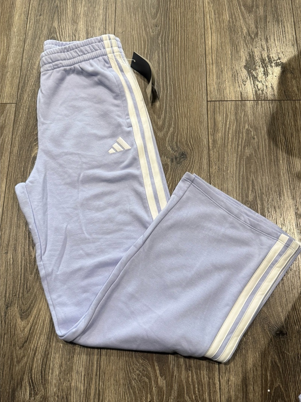 NWT adidas Kids Lavender Sweatpants with White Stripes